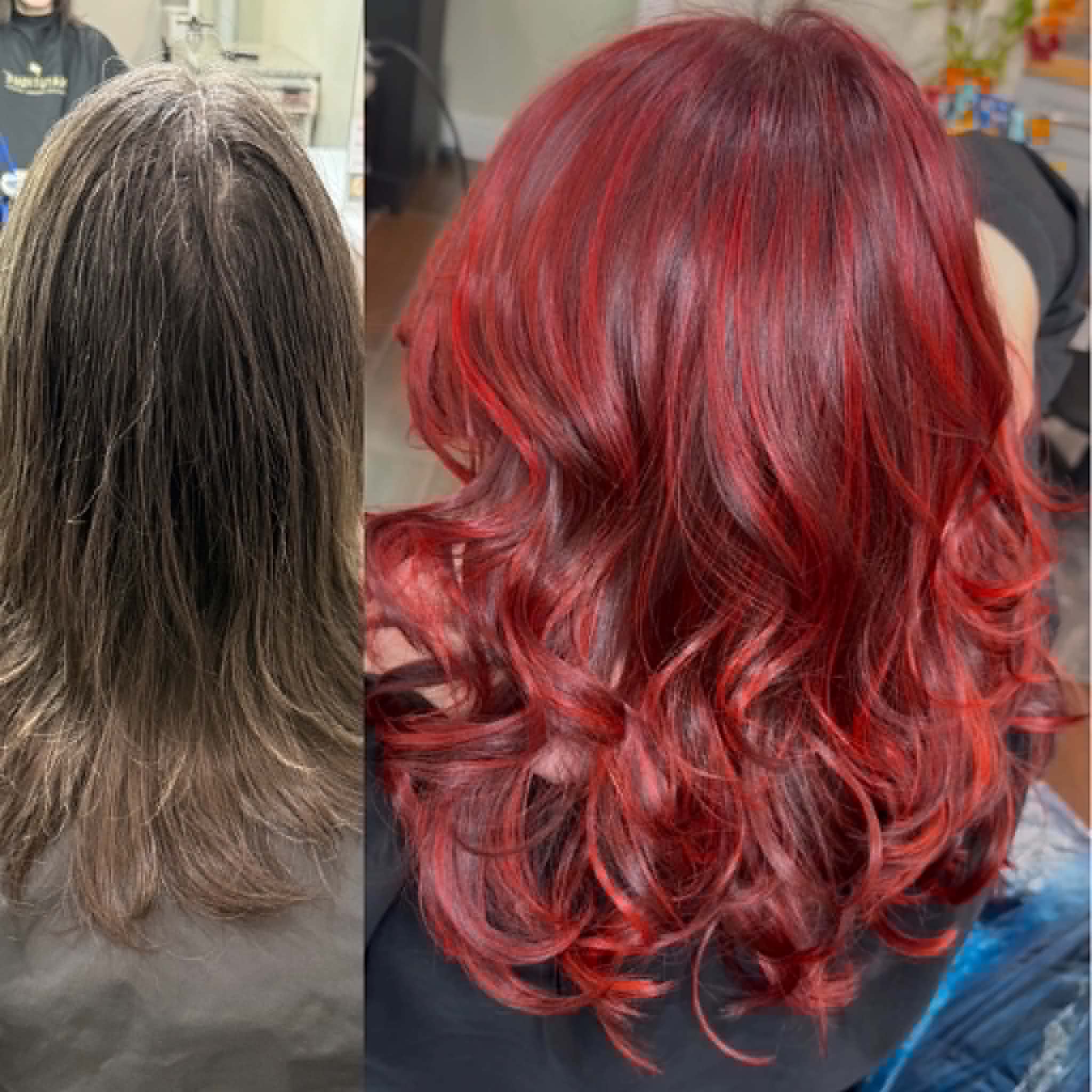 Vivid red hair transformation Metrowest Orlando